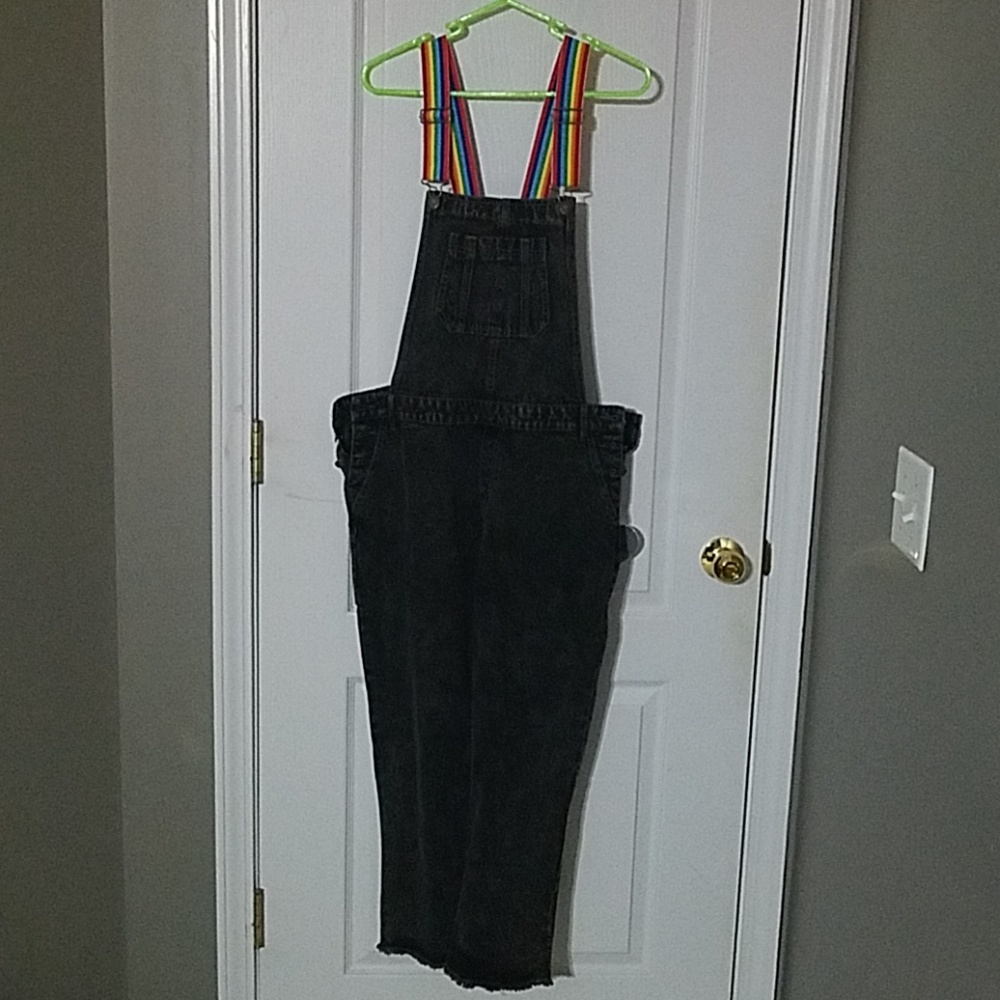Forever 21 Rainbow Strap Overalls - Size L